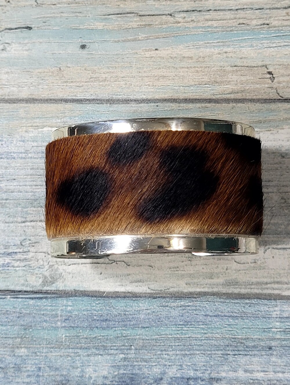 Brighton Leopard Print Hair-On Hide Cuff Bracelet - Brown & Black